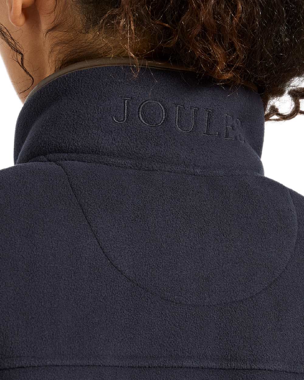 Navy Coloured Joules Womens Heritage Full Zip Through Fleece on white background 