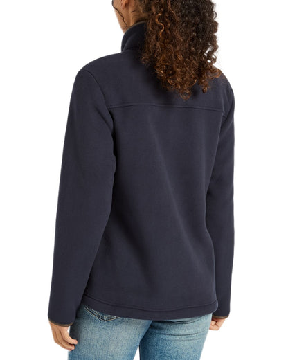 Navy Coloured Joules Womens Heritage Full Zip Through Fleece on white background 
