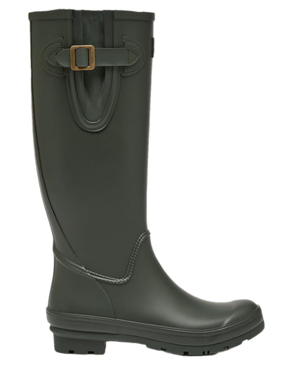 Green Coloured Joules Womens Houghton Adjustable Tall Wellies on white background 
