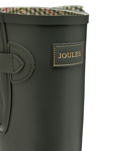 Green Coloured Joules Womens Houghton Adjustable Tall Wellies on white background 