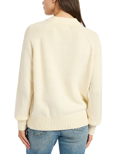 Oatmeal Coloured Joules Womens Jonty Ski Jumpers on white background 