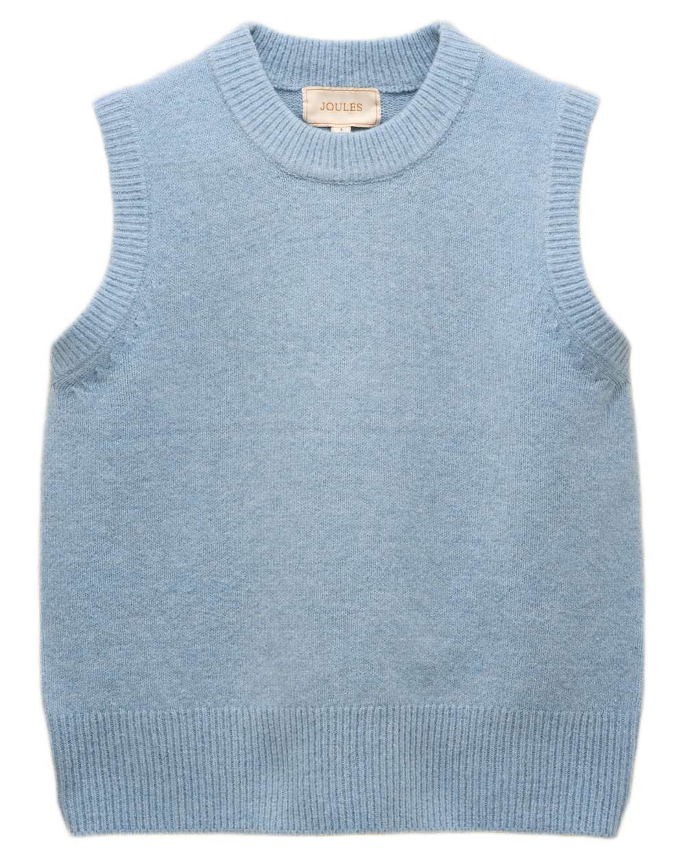 Blue coloured Joules Womens Holly Knitted Vest on white background 