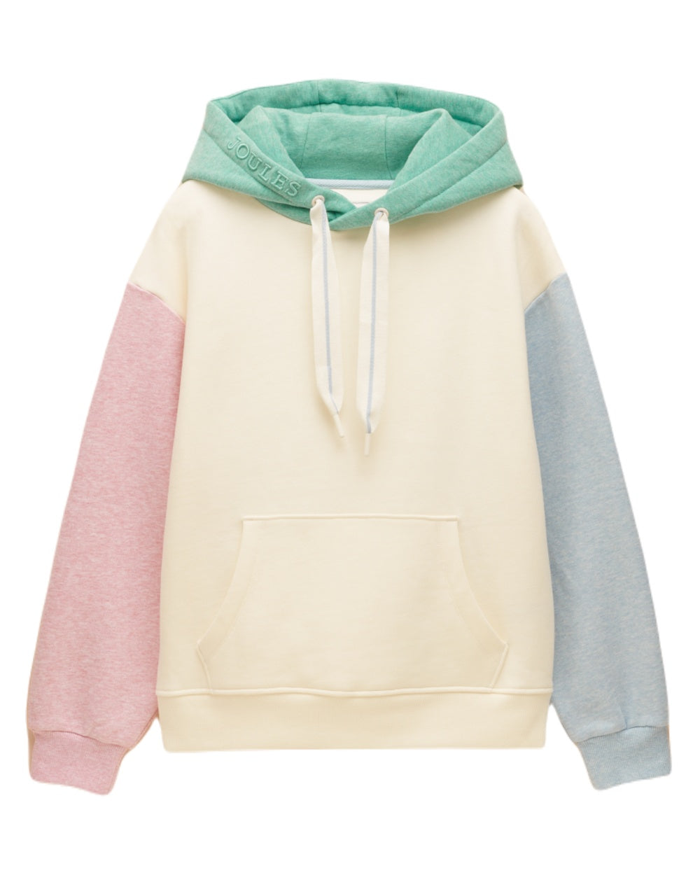 Colourblock coloured Joules Womens Milbourne Hoodie on white background 
