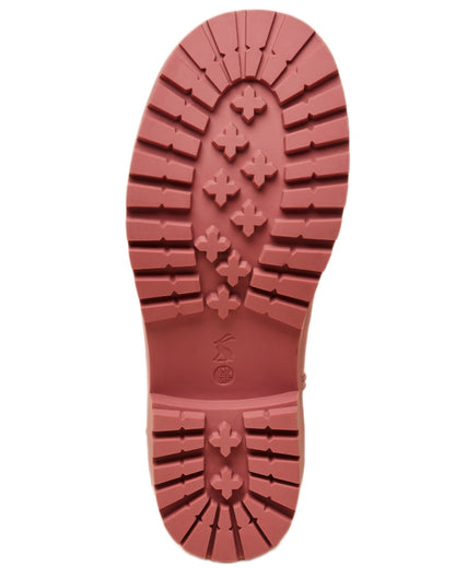 Pink Blue Coloured Joules Womens Oakfield Short Neoprene Lined Wellies on white background 