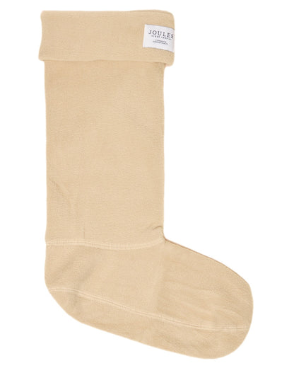 Neutral Coloured Joules Womens Pemberton Fleece Welly Socks on white background 