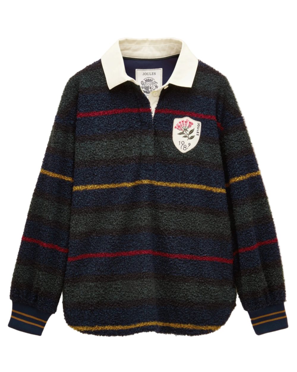 Navy Coloured Joules Womens Rugby Fleece Jacket on white background 