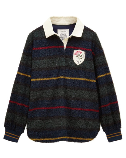 Navy Coloured Joules Womens Rugby Fleece Jacket on white background 