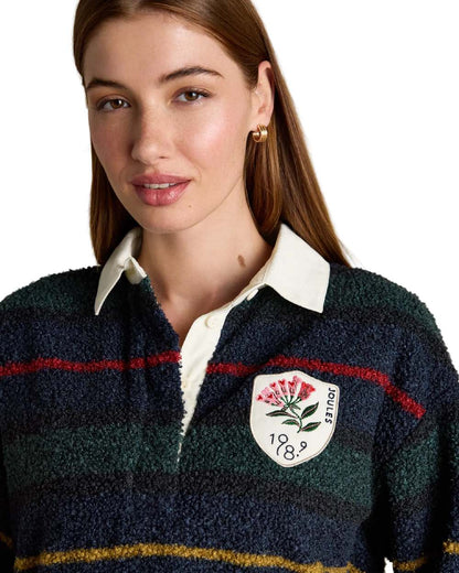 Navy Coloured Joules Womens Rugby Fleece Jacket on white background 