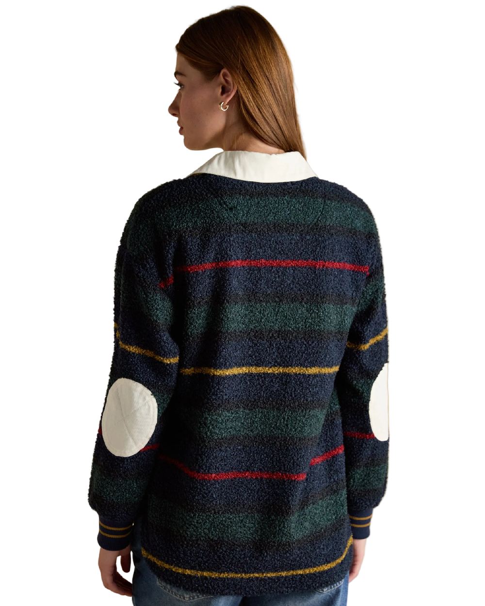 Navy Coloured Joules Womens Rugby Fleece Jacket on white background 