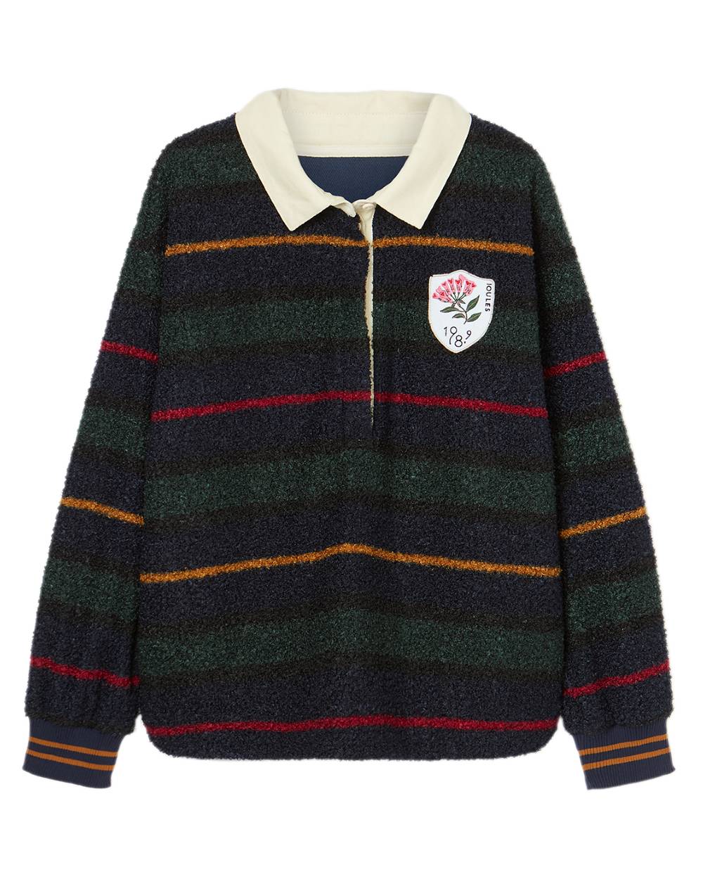 Navy Coloured Joules Womens Rugby Fleece Jacket on white background 