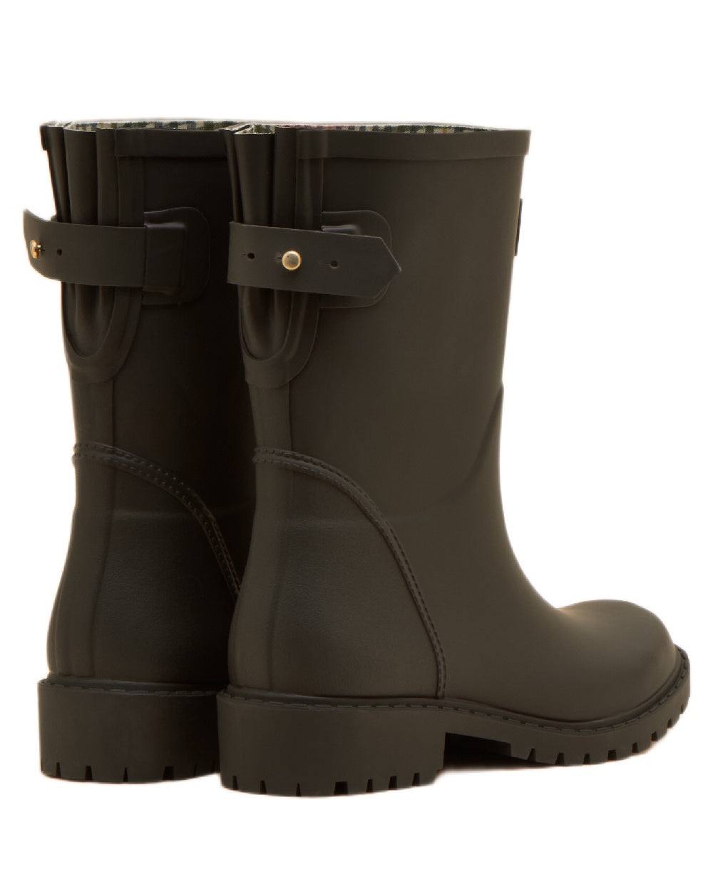 Brown Coloured Joules Womens Wistow Adjustable Mid Calf Wellies on white background 