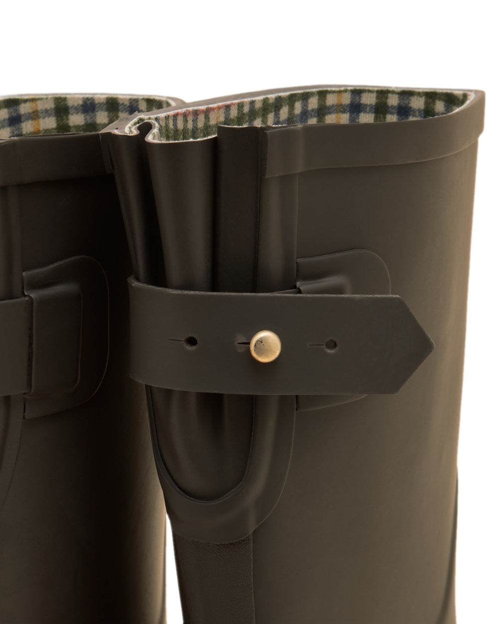 Brown Coloured Joules Womens Wistow Adjustable Mid Calf Wellies on white background 