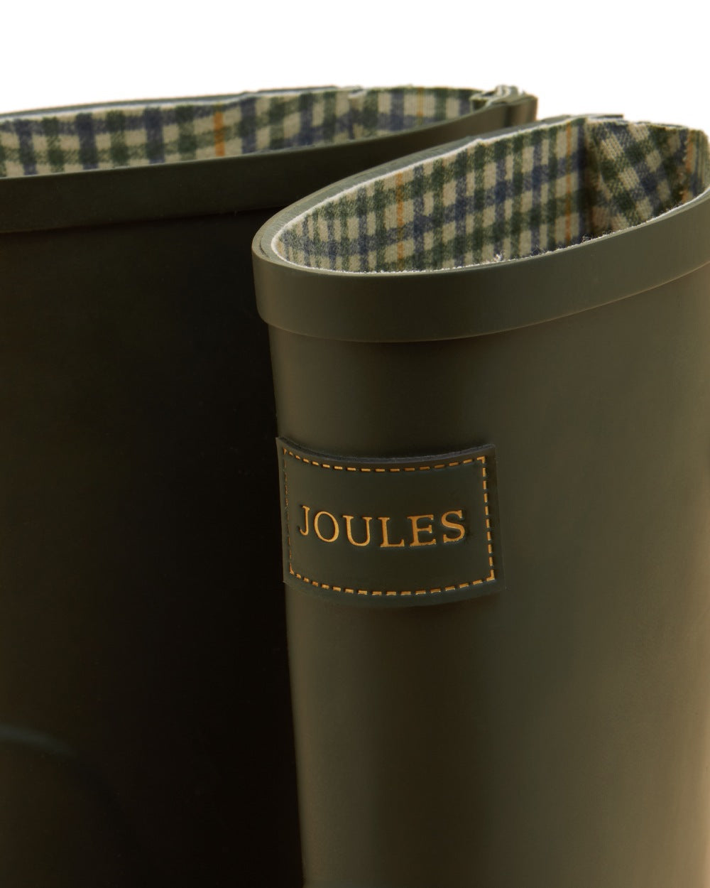 Green Coloured Joules Womens Wistow Adjustable Mid Calf Wellies on white background 