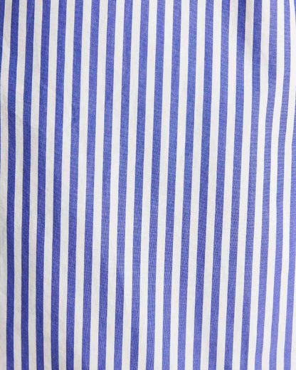 Blue White Coloured Joules Amilla Boyfriend Fit Shirt on white background 