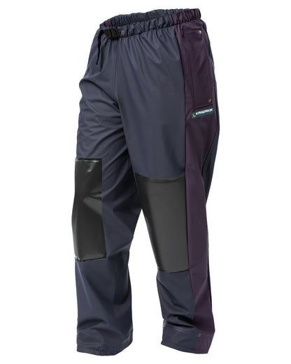Navy coloured Kaiwaka Agtex Lady Of The Land Overtrousers on white background 