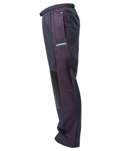 Navy coloured Kaiwaka Agtex Lady Of The Land Overtrousers on white background 