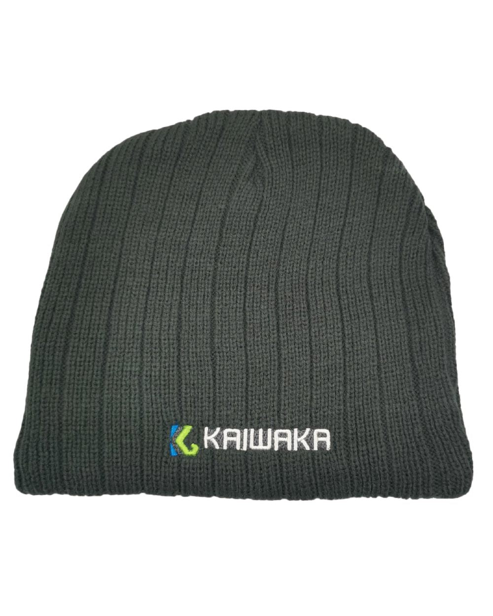 Grey coloured Kaiwaka Cable Knit Beanie on white background 