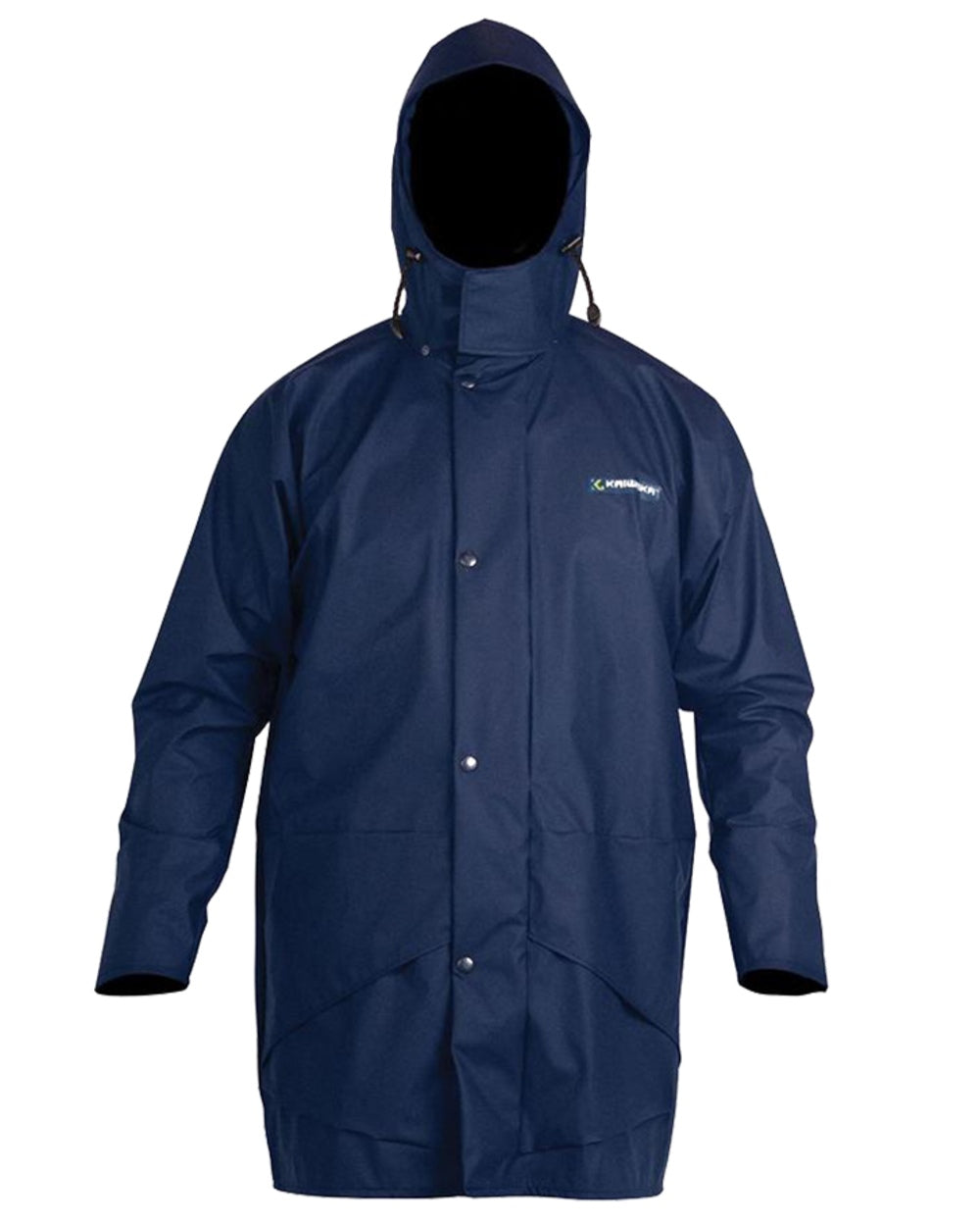 Navy coloured Kaiwaka Mens AgTex Parka on white background 