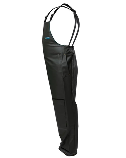 Green coloured Kaiwaka Mens Dairytex Bib Overtrousers on white background 