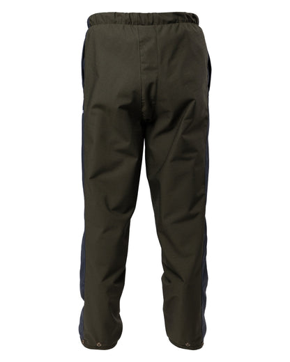 Olive coloured Kaiwaka Mens Stormforce Overtrousers on white background 