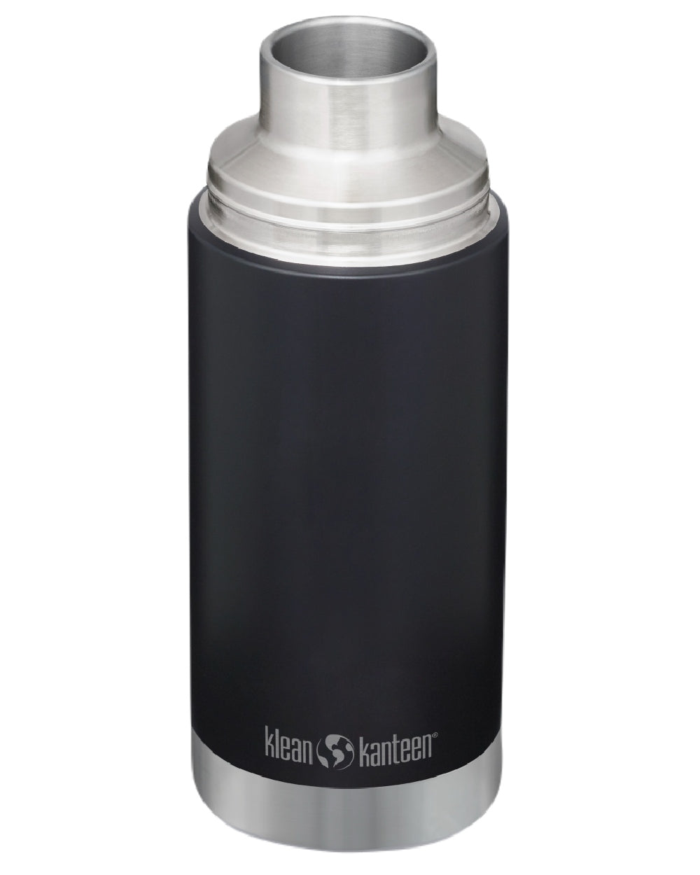 Black coloured Klean Kanteen Insulated TKPro Flask on white background 