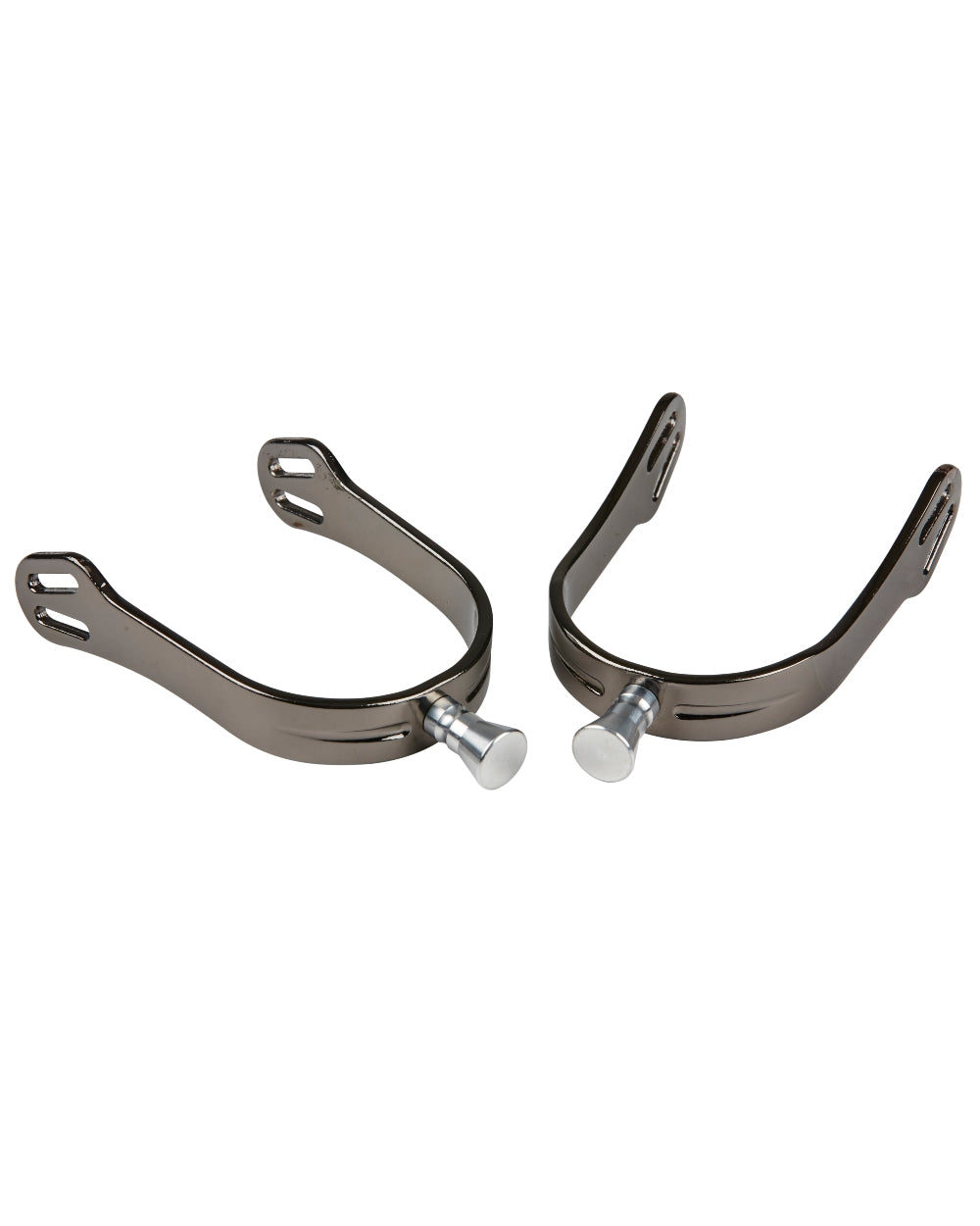 Black coloured Korsteel Aluminium Interchangeable Spurs on white background 