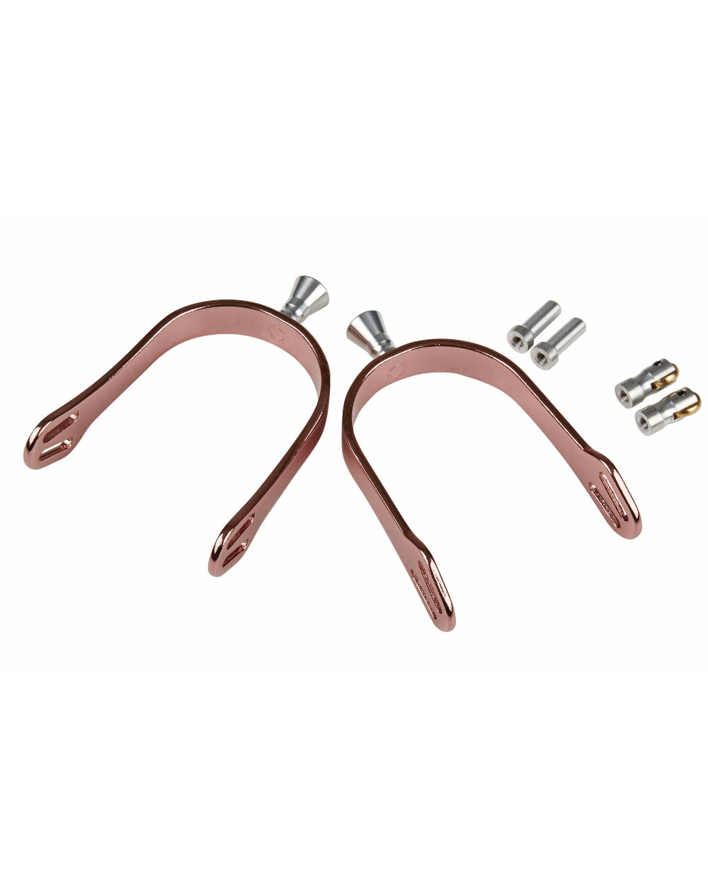 Rose Gold coloured Korsteel Aluminium Interchangeable Spurs on white background 