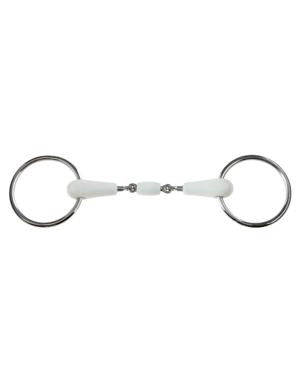 Ivory coloured Korsteel Flexi Loose Ring Oval Link Snaffle Bit on white background 