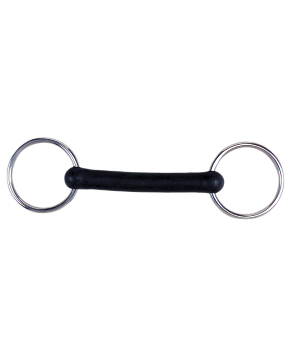 Korsteel Flexi Rubber Mullen Mouth Loose Ring Snaffle Bit on white background