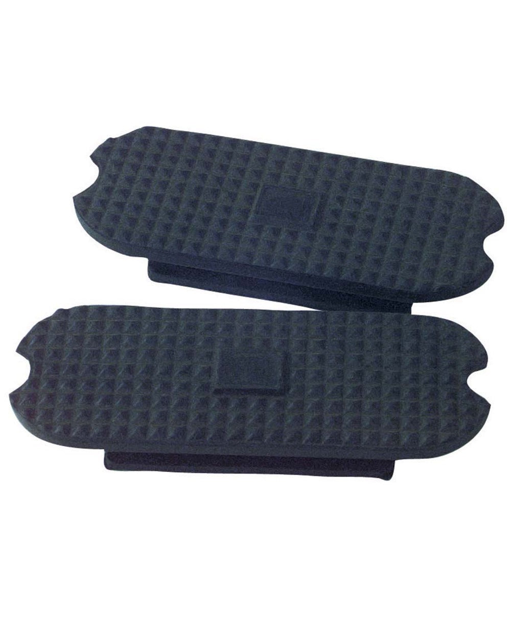 Black coloured Korsteel Knife Edge Stirrup Treads on white background 