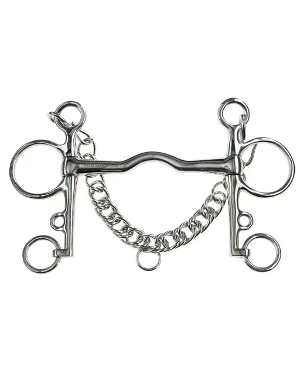 Korsteel Stainless Steel Cambridge Mouth Pelham Bit on white background 
