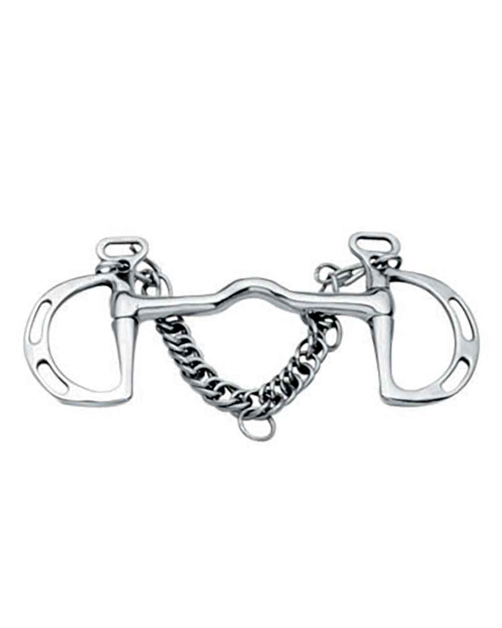 Korsteel Stainless Steel Cambridge Mouth Slotted Ring Kimblewick Bit on white background
