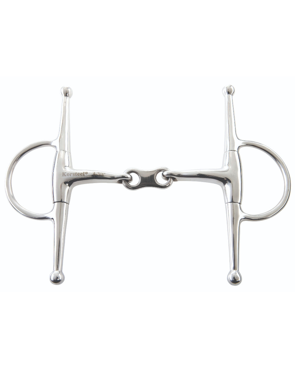 One colour coloured Korsteel Stainless Steel French Link Full Cheek Snaffle Bit on white background