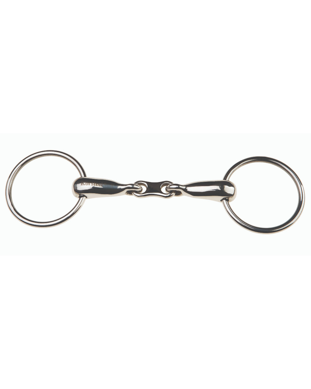 Korsteel Stainless Steel Hollow Mouth French Link Loose Ring Snaffle Bit on white background