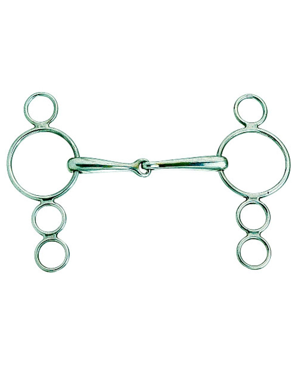 Korsteel Stainless Steel Jointed 3 Ring Dutch Gag Bit on white background