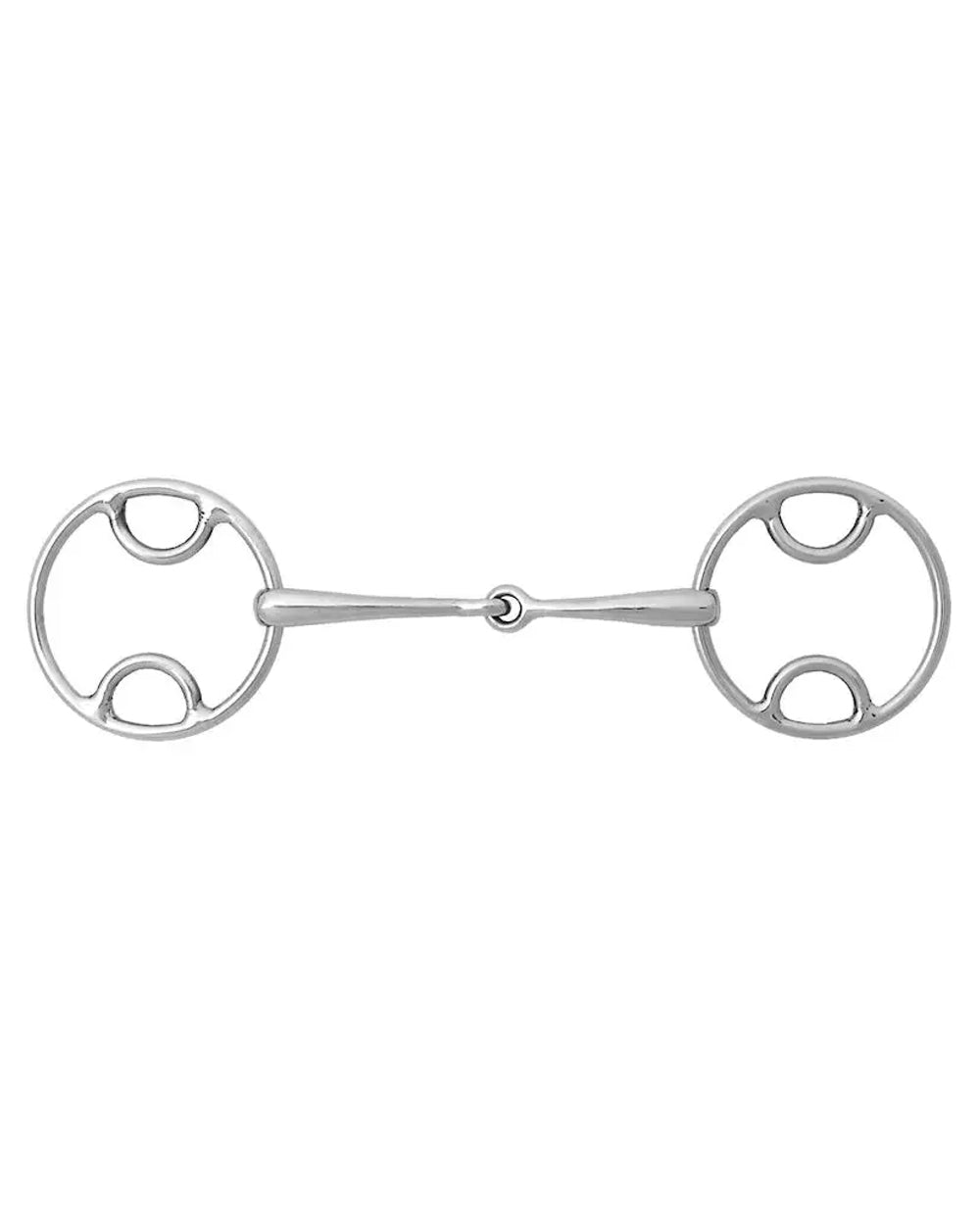 Korsteel Stainless Steel Jointed Beval Loose Ring Snaffle Bit on white background 