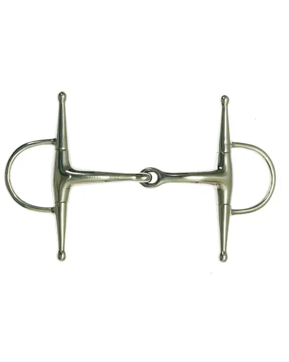 Korsteel Stainless Steel Jointed Full Cheek Snaffle Bit on white background 