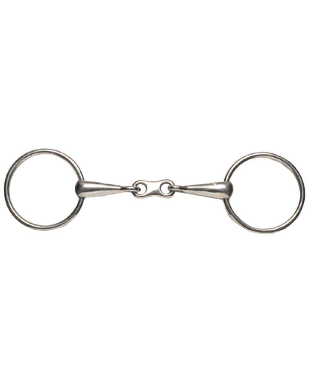 Korsteel Stainless Steel Thin Mouth French Link Loose Ring Snaffle Bit on white background 