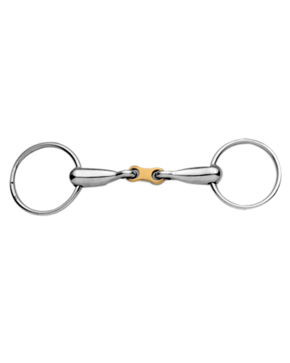 Korsteel Stainless Steel With Copper French Link Loose Ring Snaffle Bit on white background 