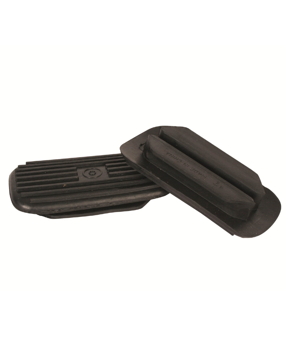 Black coloured Korsteel Two Bar Stirrup Iron Treads on white background 