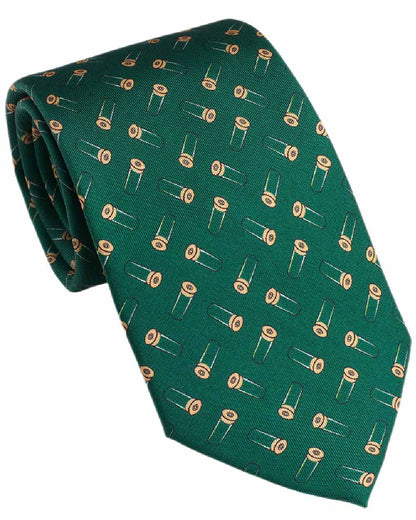 British Racing Green Coloured Laksen Cartridge Silhoute Tie on white background 