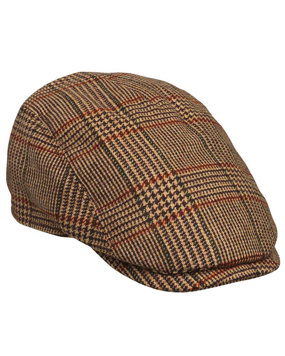 Cavendish Tweed colour Laksen Cavendish Drivers Tweed Flat Cap on white background 