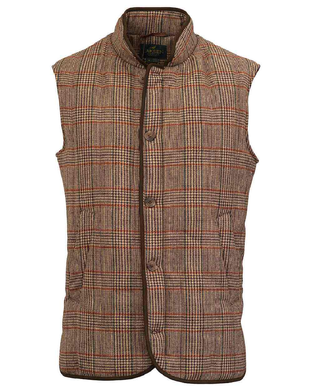 Cavendish Tweed coloured Laksen Cavendish Tweed Vertical Quilted Vest on white background 