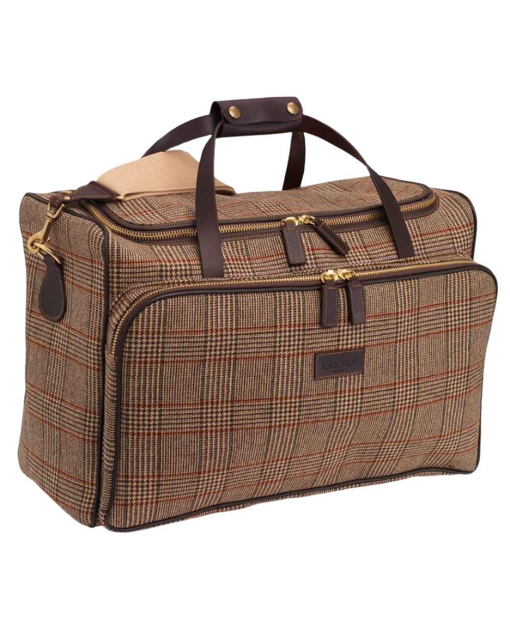 Laksen Cavendish Tweed Weekender Bag on white background