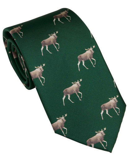 British Racing Green coloured Laksen Elk Tie on white background 
