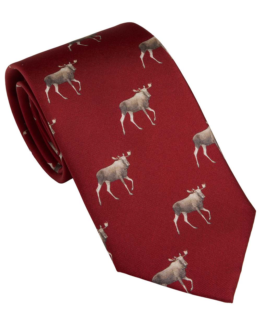 Vintage Red coloured Laksen Elk Tie on white background 