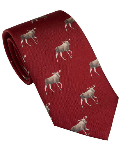 Vintage Red coloured Laksen Elk Tie on white background 