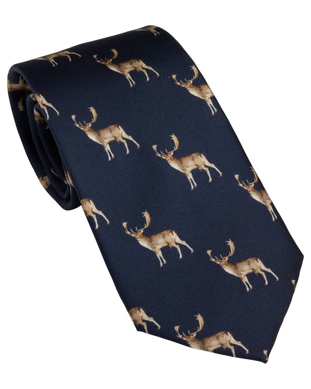 Old Navy coloured Laksen Fallow Buck Neck Deer Tie on white background 