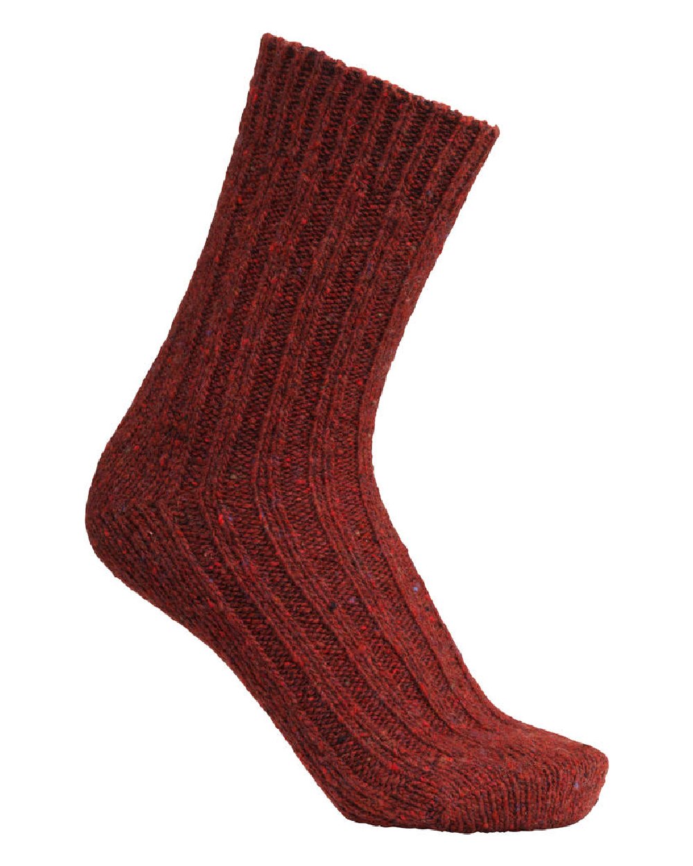 Bordeaux coloured Laksen Firenze Wool Socks on white background 