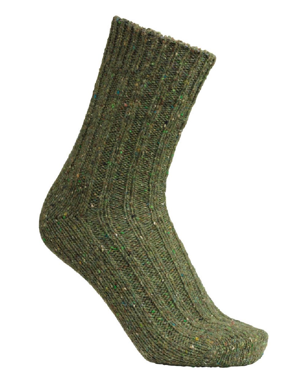 Olive coloured Laksen Firenze Wool Socks on white background 